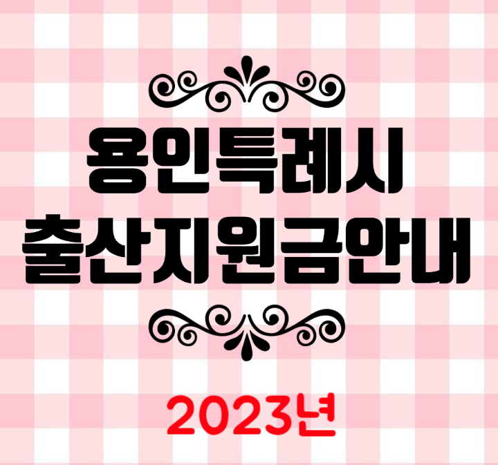 2023년 용인시 출산지원금 지원 사업 안내