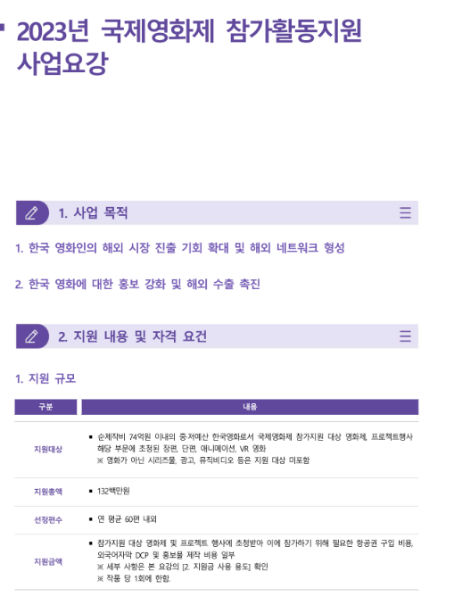 2023년 국제영화제 참가활동지원 사업 공고 2023년 국제영화제 참가활동지원 사업 공고