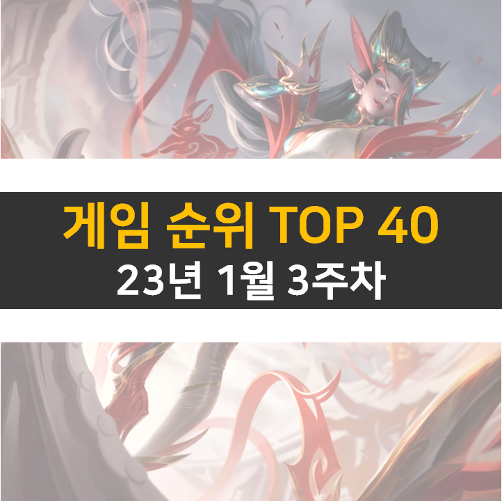 모바일, PC 온라인, 스팀 게임 순위 (2023년 1월 3주 차)