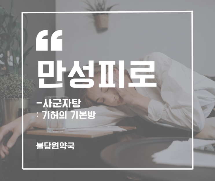  신불당 보약-(1) 만성피로의 기본방 사군자탕