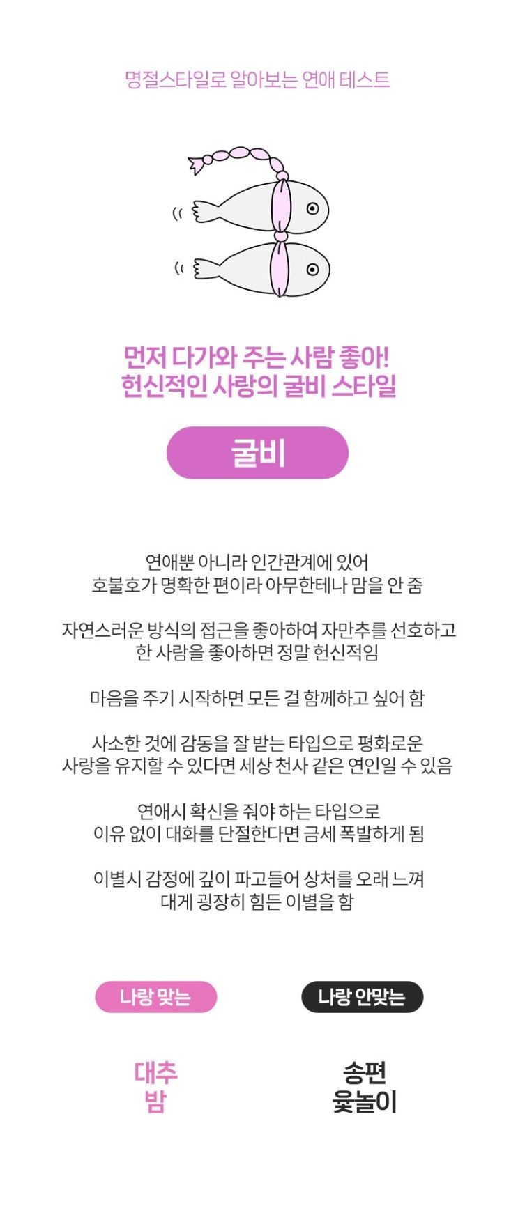  연애심리테스트 명절 연애 테스트 굴비(링크있음)