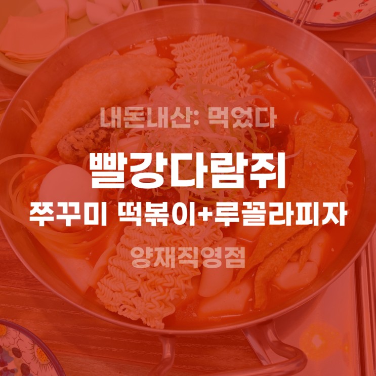 [내돈내산] 빨강다람쥐 쭈꾸미 + 리코타 루꼴라 피자 솔직 후기