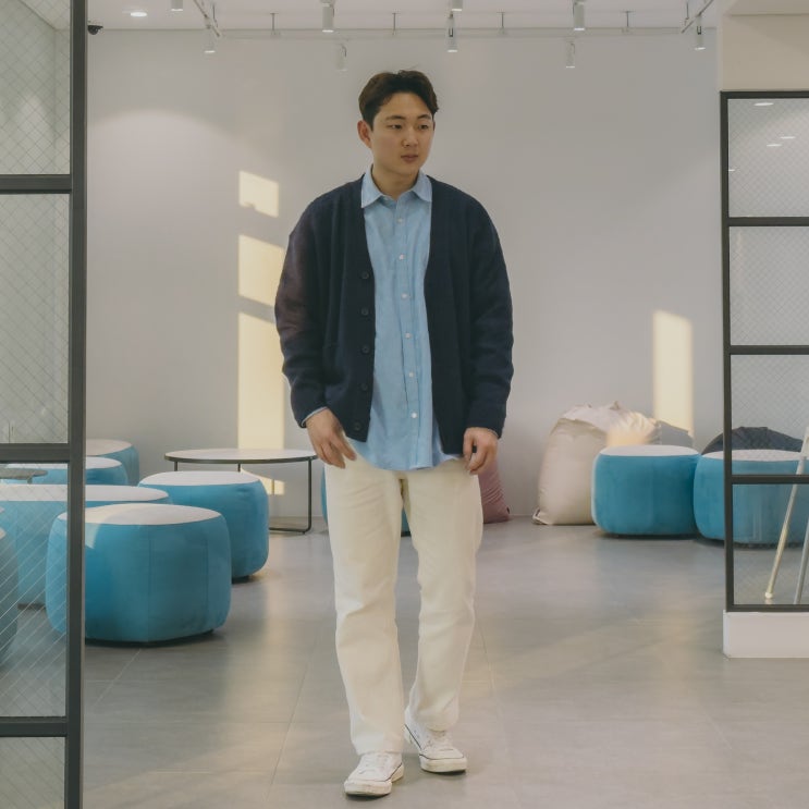  꾸안꾸 남친 데이트룩 코디 추천, 테이크이지 남자 니트 가디건