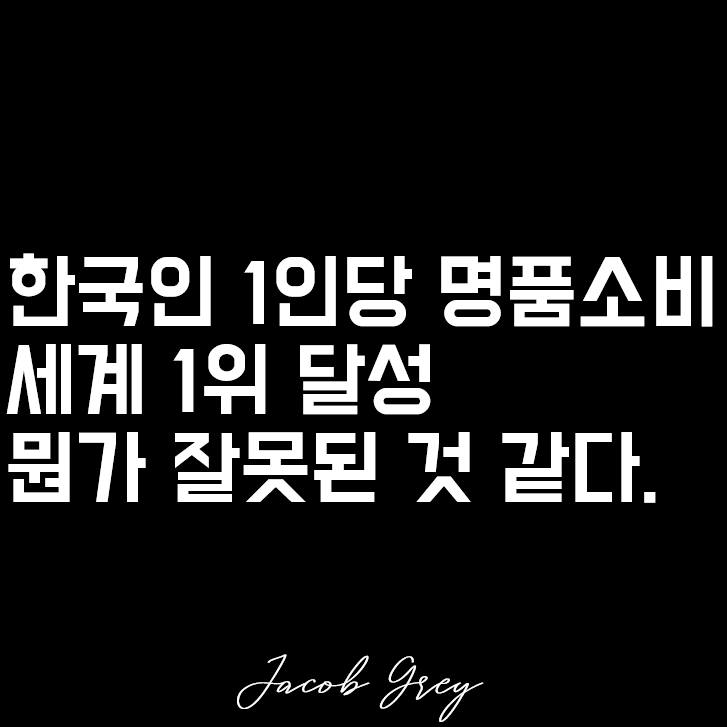  한국인 1인당 명품소비 세계 1위 달성, 소비양극화 가속화 中
