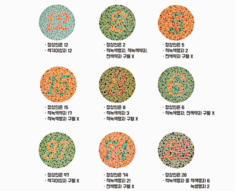 더글로리 적록색약 유전 색약 색맹 차이 테스트 : 네이버 블로그