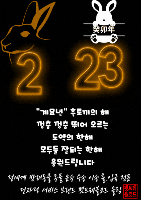 2023 설날 인사말 구정인사 강아지 고양이 반려동물 출국 검역 운송 업무