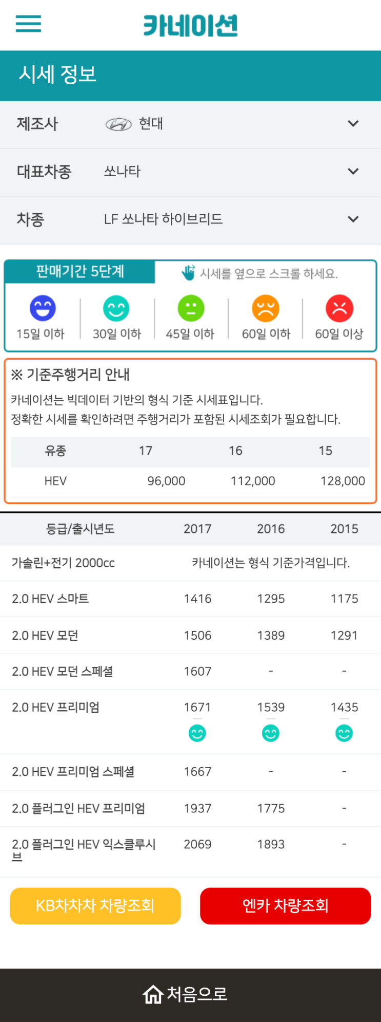 하우머치카 2023년 1월 LF쏘나타 하이브리드 중고차시세.가격표 하우머치카 2023년 1월 LF쏘나타 하이브리드 중고차시세.가격표
