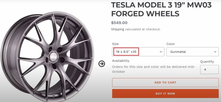  테슬라 모델3 19인치 MW03 Forged 휠 Gunmetal 장착후기