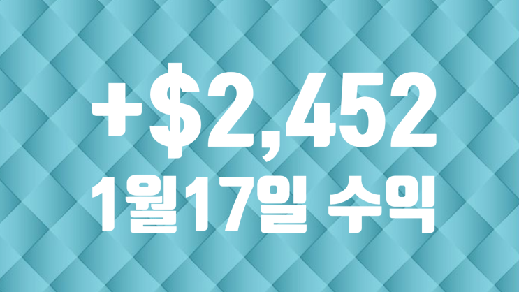  1/17 tue +2,452달러 수익 / +21.65%