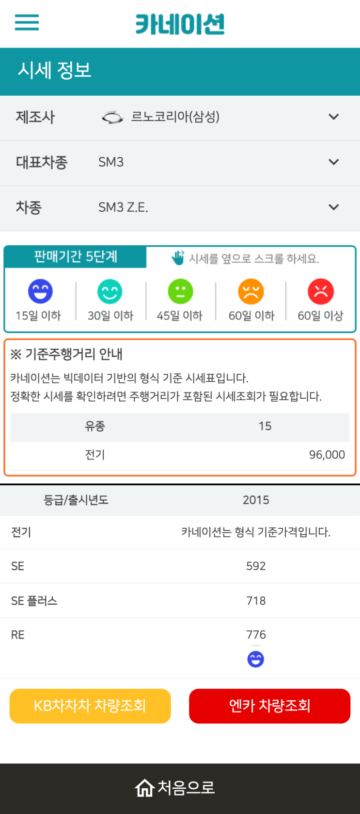 하우머치카 2023년 1월 SM3 Z.E. 중고차시세.가격표