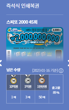 스피또 2000, 45회 1등 특이하네요