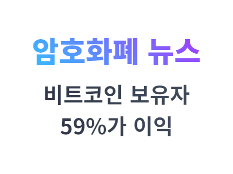 비트코인 보유자 59%는 이익을 보고 있다