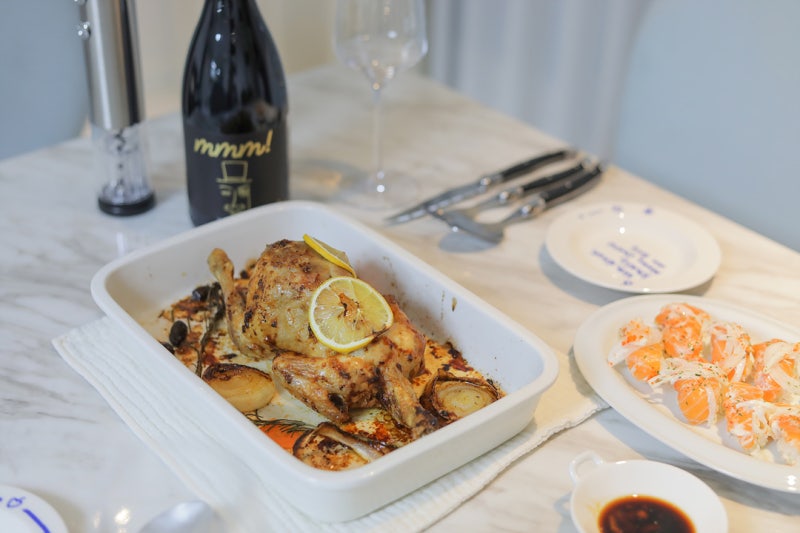 세라믹 오븐용기 오븐 통닭구이 오븐용 접시 간편하게 플레이팅