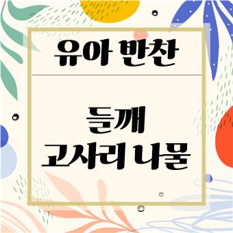  초간단 유아 반찬 : 들깨 고사리 나물(육아대디)