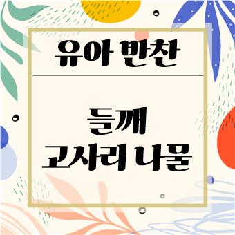 초간단 유아 반찬 : 들깨 고사리 나물(육아대디)