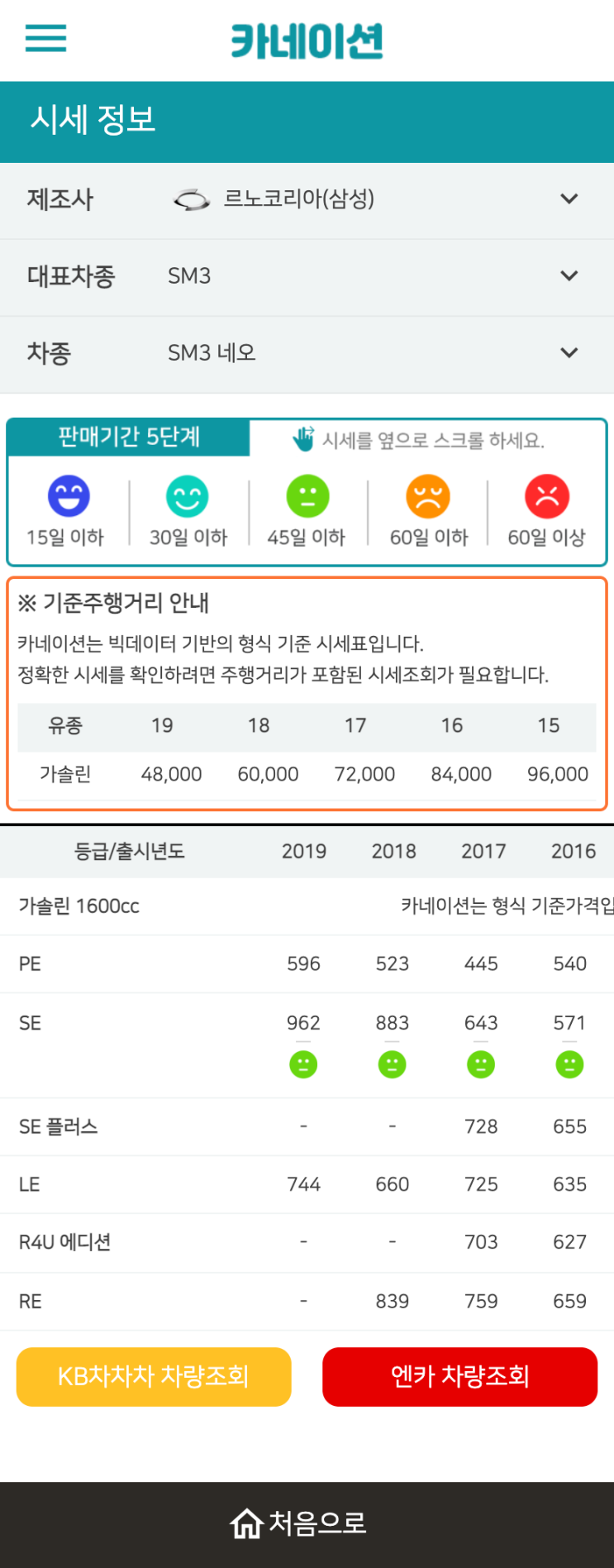 하우머치카 2023년 1월 SM3 네오 중고차시세.가격표 하우머치카 2023년 1월 SM3 네오 중고차시세.가격표