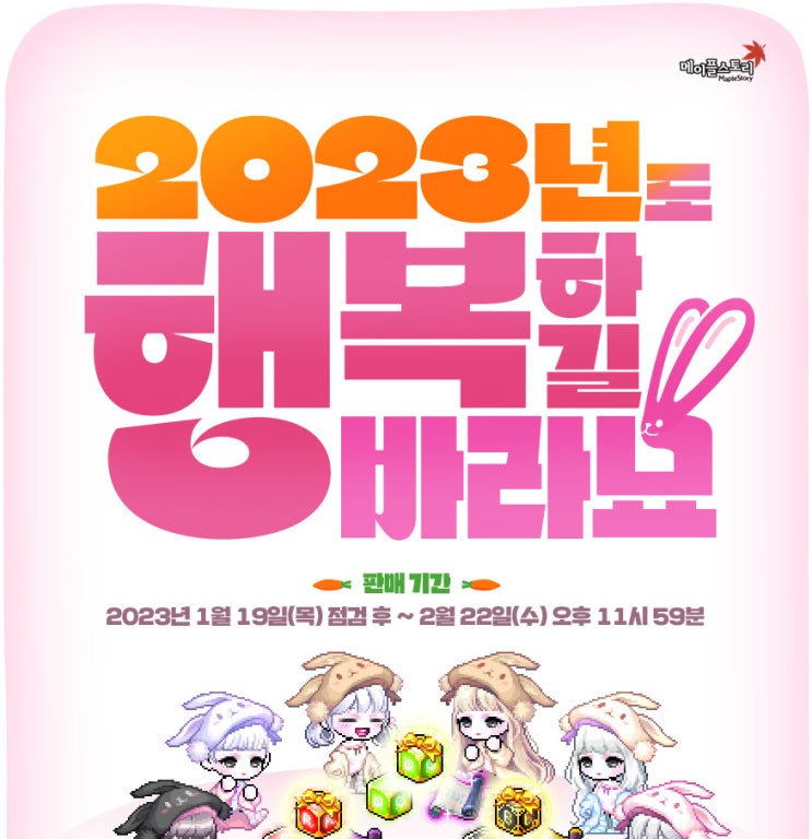  1월 19일 캐시아이템 업데이트 - 2023년도 행복하길 바라묘