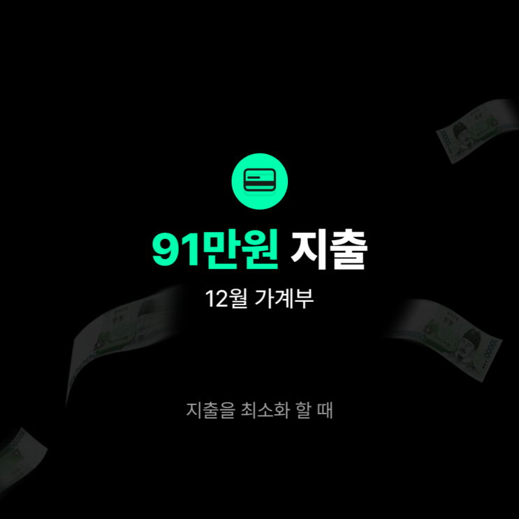  [20대 가계부/12월] 91만원 지출ㅣ지출을 최소화할 때