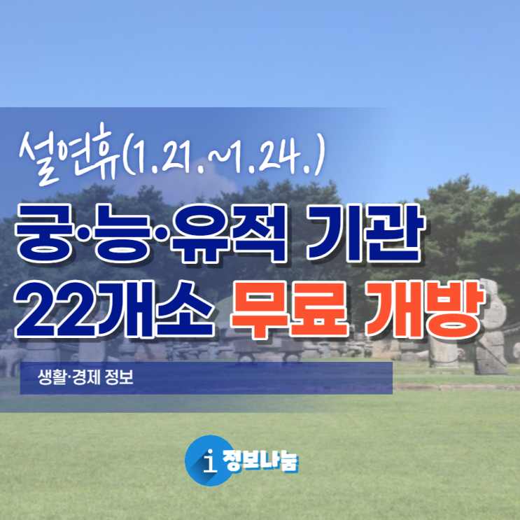 설 연휴 가족과 함께 가볼 만한 곳 - 궁·능·유적 22개소 무료 개방, 수문장 세화 무료 나눔