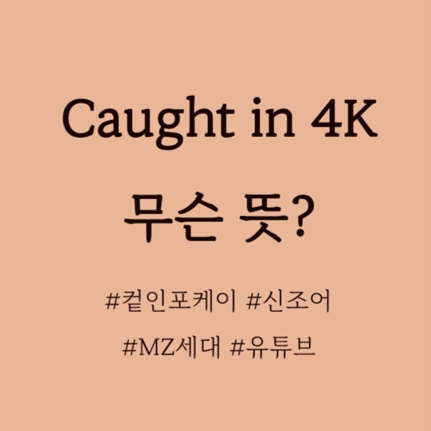  Caught in 4K 무슨 뜻? | 틱톡신조어, MZ세대 슬랭