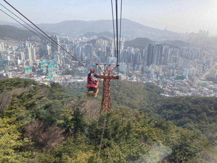  부산 금강공원,국내 최장 길이의 케이블카 타고 마운틴 뷰/시티 뷰 보기 (540m 금정산 등성이~남문,동문)