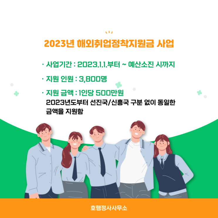 2023년도 해외취업정착지원금 신청서류