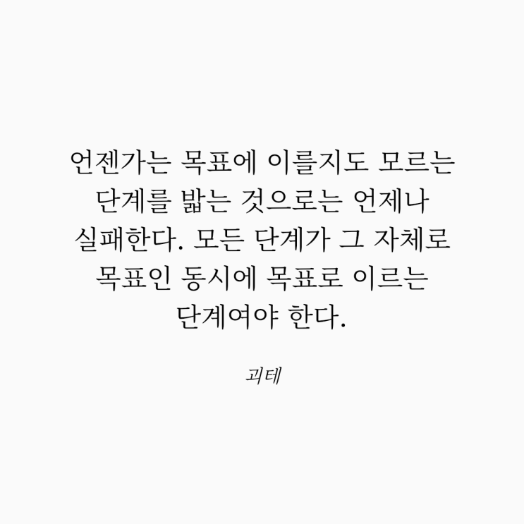  괴테 명언: 목표와 단계