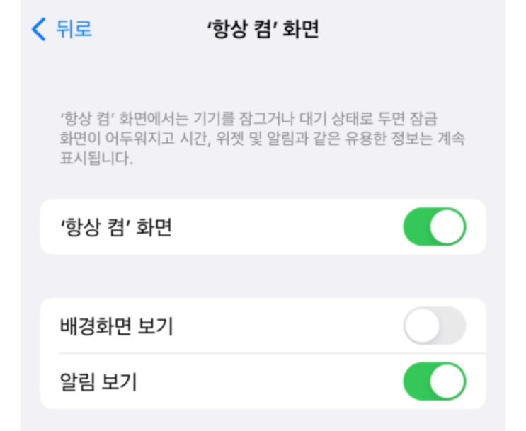  [Q&A] 아이폰14프로 AOD 원인 번인현상, 시계표시 빼고 꺼두는 설정 방법