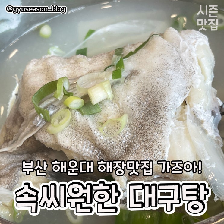  부산 해운대 해장 맛집 속 씨원한 대구탕 미포 본점 리뷰