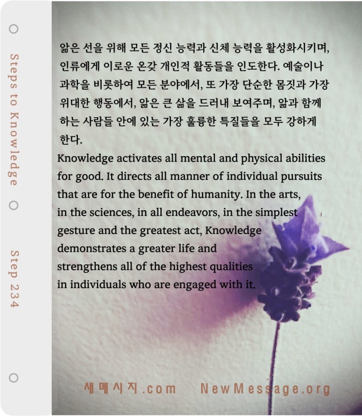 제 234 계단: 앎은 모든 방면에서 인류를 돕는다 Knowledge serves humanity in all ways. 제 234 계단: 앎은 모든 방면에서 인류를 돕는다 Knowledge serves humanity in all ways.
