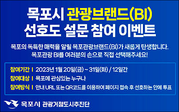 목포시 관광브랜드 디자인 선호도 조사(커피쿠폰등 200명)추첨 목포시 관광브랜드 디자인 선호도 조사(커피쿠폰등 200명)추첨