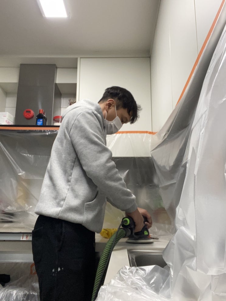  싱크대 인조대리석 상판 크랙 & 갈라짐 보수, 복원