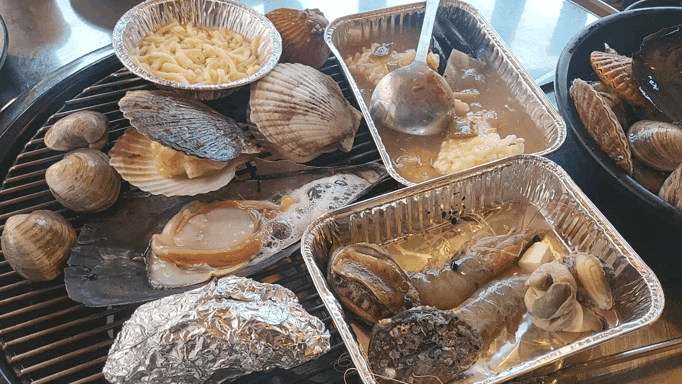  아라담, 바다 보면서 조개구이 먹기 (영종도 구읍뱃터 오션뷰 맛집)