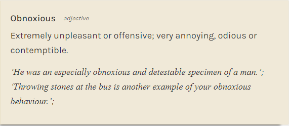 obnoxious 무슨 말일까요? : 네이버 블로그