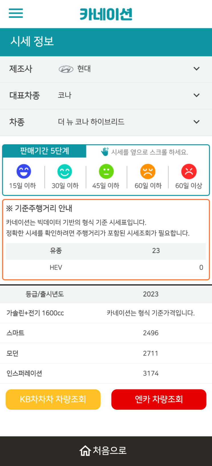하우머치카 2023년 1월 더 뉴 코나 하이브리드 중고차시세.가격표 하우머치카 2023년 1월 더 뉴 코나 하이브리드 중고차시세.가격표