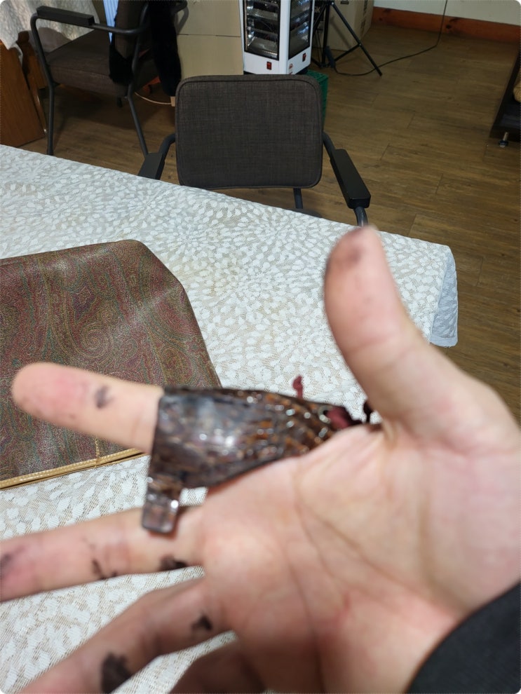  국궁 손가락 보호대~ 첨 보는 제품 주문 제작 의뢰 [포항 오유 가죽 공방]
