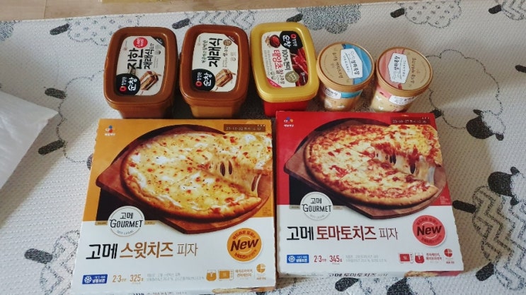  홈플러스1+1 장바구니 고메스윗치즈피자 청정원순창찰고추장 순창재래식집된장 순창재래식생된장 고메토마토치즈피자상하목장유기농아이스크림밀크딸기
