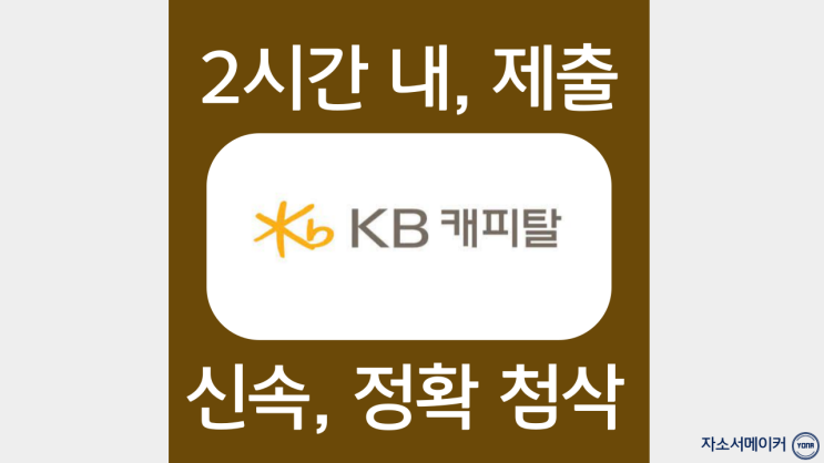  KB캐피탈 신입사원 일반직 IT 및 디지털직 자기소개서 문항 작성방법, 첨삭비용