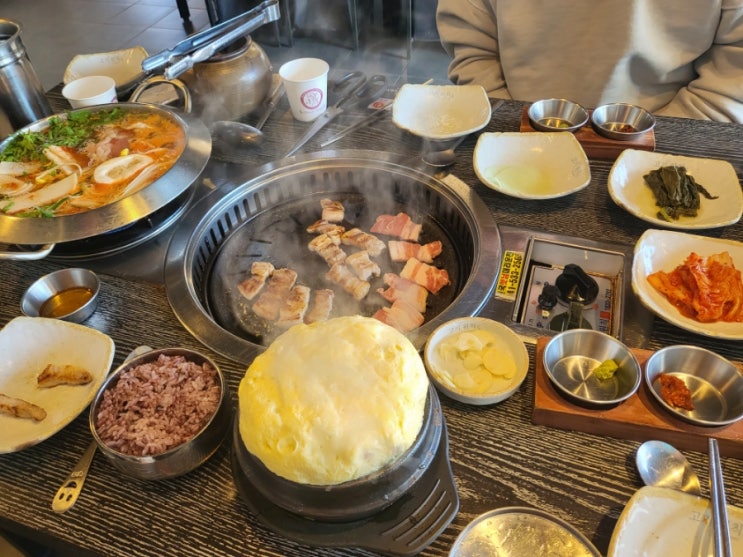 (아산맛집) 항아리숙성 삼겹살에 푸짐한 알탕이 서비스! 고기원칙