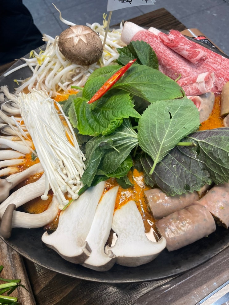  부산 연산역 정성순대 본점 얼큰 매콤한 순대전골 맛집