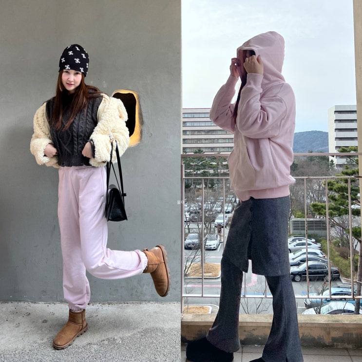  스파오 후드티 스웻팬츠 츄리닝 코디! 역시 예쁜 후드집업 브랜드 SPAO