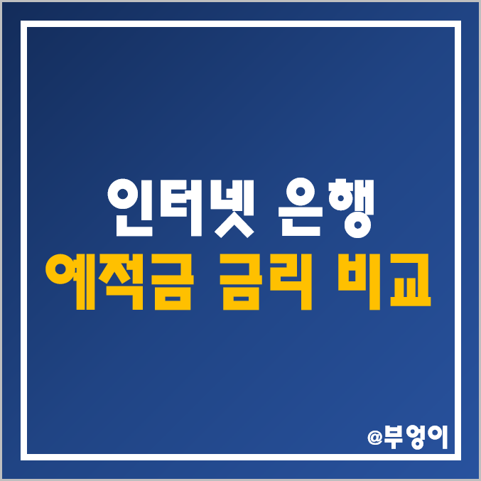 인터넷 은행 금리 비교 (정기 예금 및 적금 이자 높은 은행, 카카오뱅크, 토스뱅크, 케이뱅크 이율 순위)