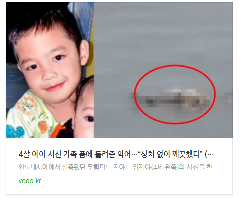 [저녁뉴스] 4살 아이 시신 가족 품에 돌려준 악어…“상처 없이 깨끗했다” (영상)