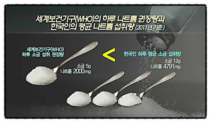  소금 섭취 하루 5g 제한 세계보건기구 고혈압 빵 과자 염분