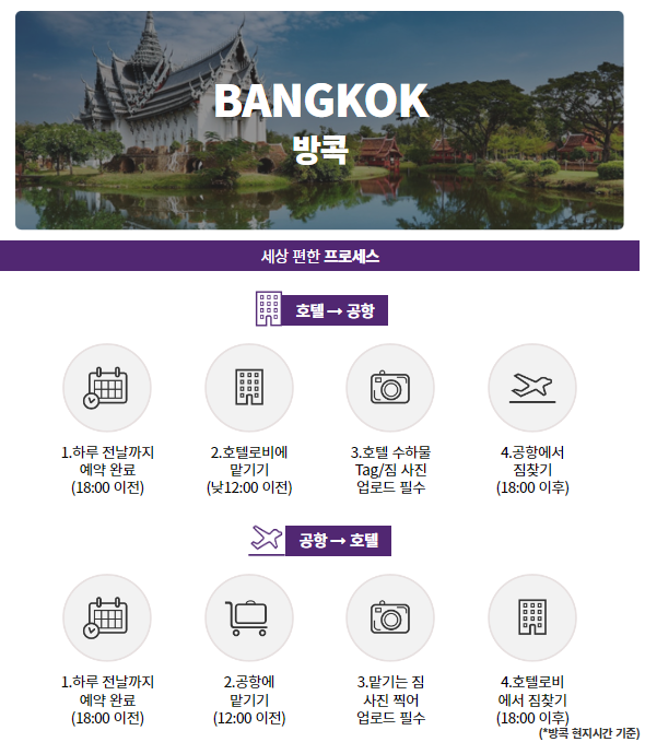  태국 방콕 새벽 비행기 수하물 호텔<->공항 당일 배달 서비스 "굿럭" 예약 후기
