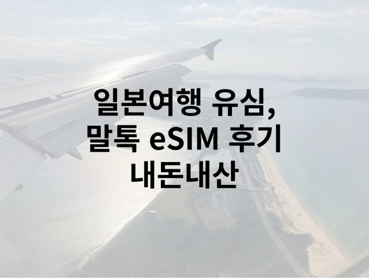 일본 출국 준비) 일본여행 유심, 말톡 eSIM 후기 내돈내산