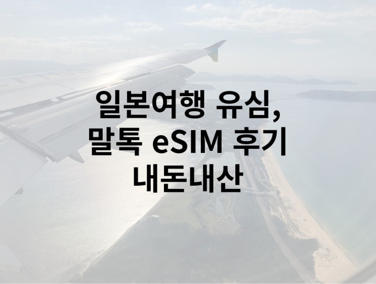  일본 출국 준비) 일본여행 유심, 말톡 eSIM 후기 내돈내산