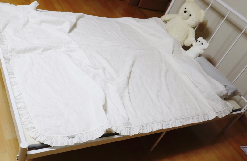 바네스데코 철제침대 프레임 라인 퀸 Q 사이즈 화이트
