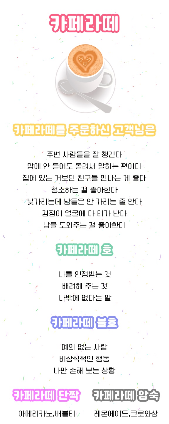  심리테스트 카페 성격 심리테스트 카페라떼(링크있음)