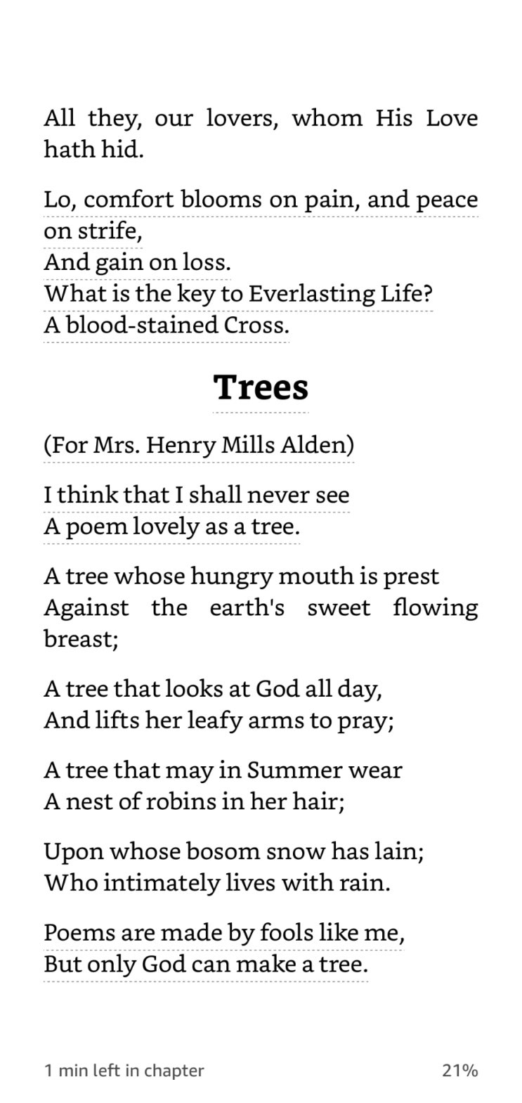  조이스 킬머의 Trees
